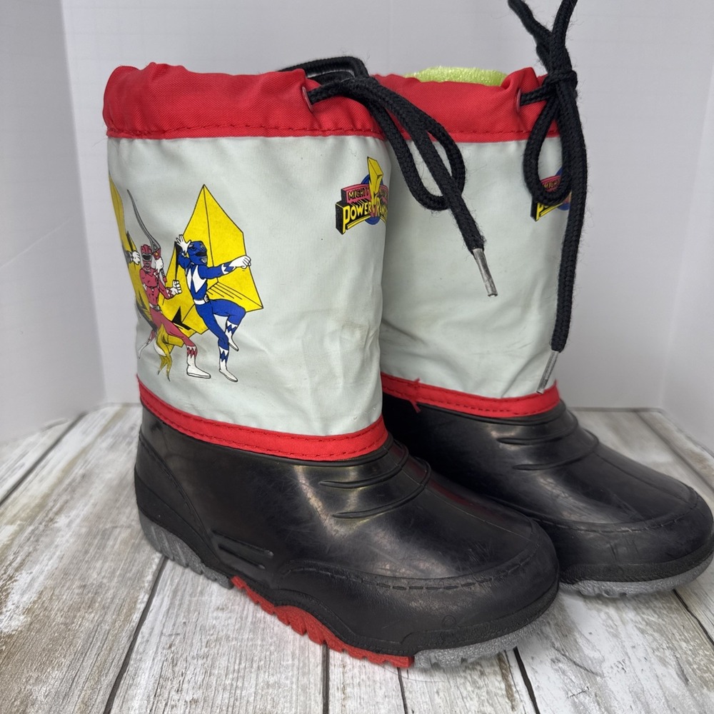 Vintage 1994 Mighty Morphin' Power Rangers Kids Winter/Rain Boots Liner‎ Size 9
